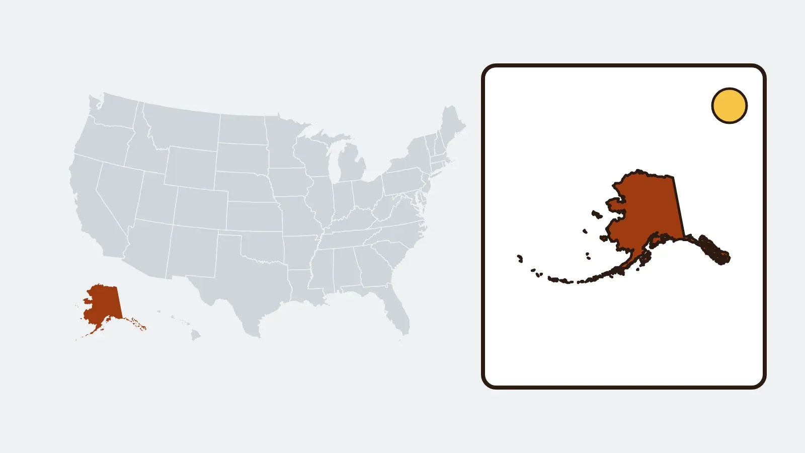 Map of the United States with Alaska highlighted