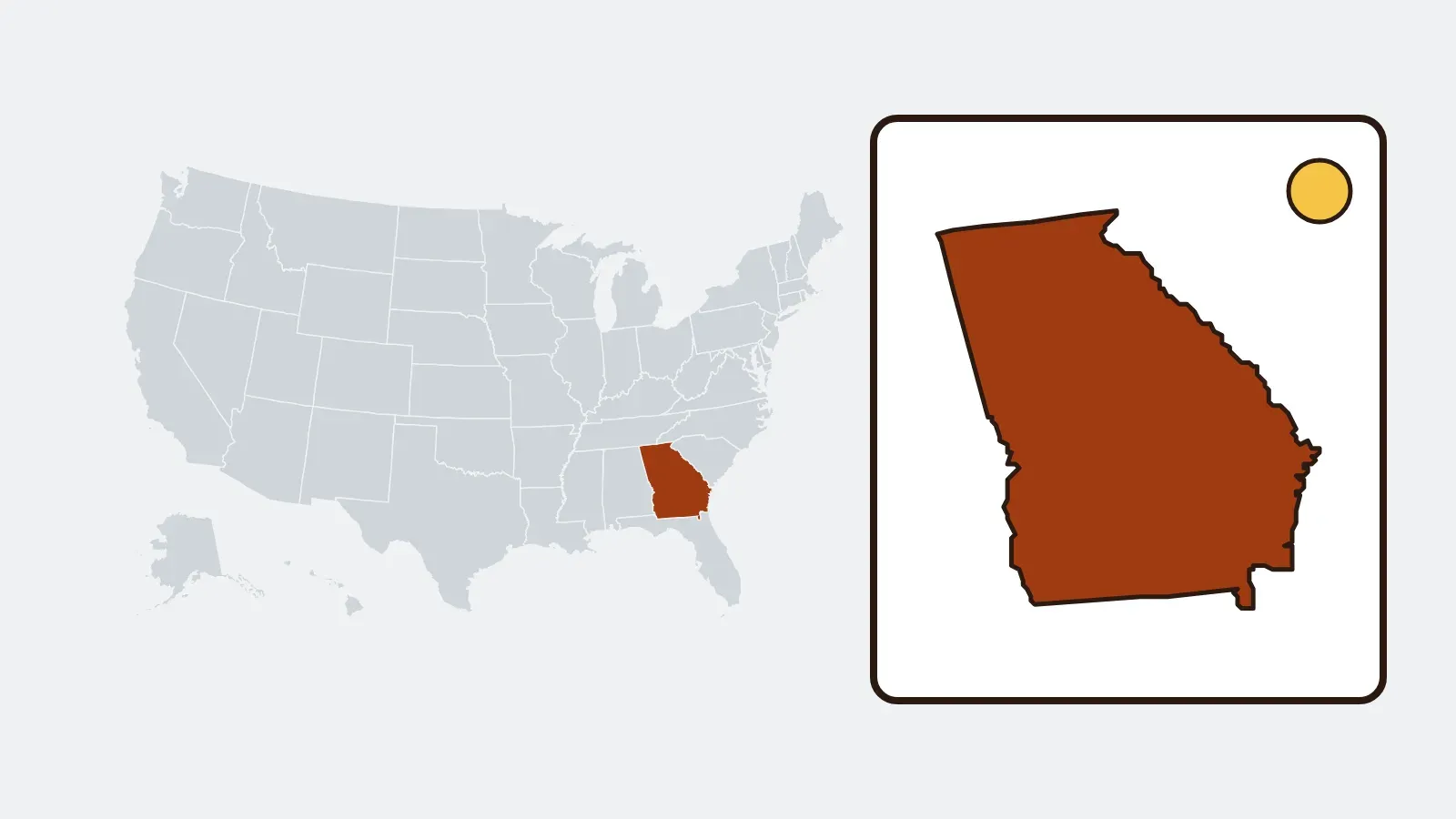 Map of the United States with Georgia highlighted