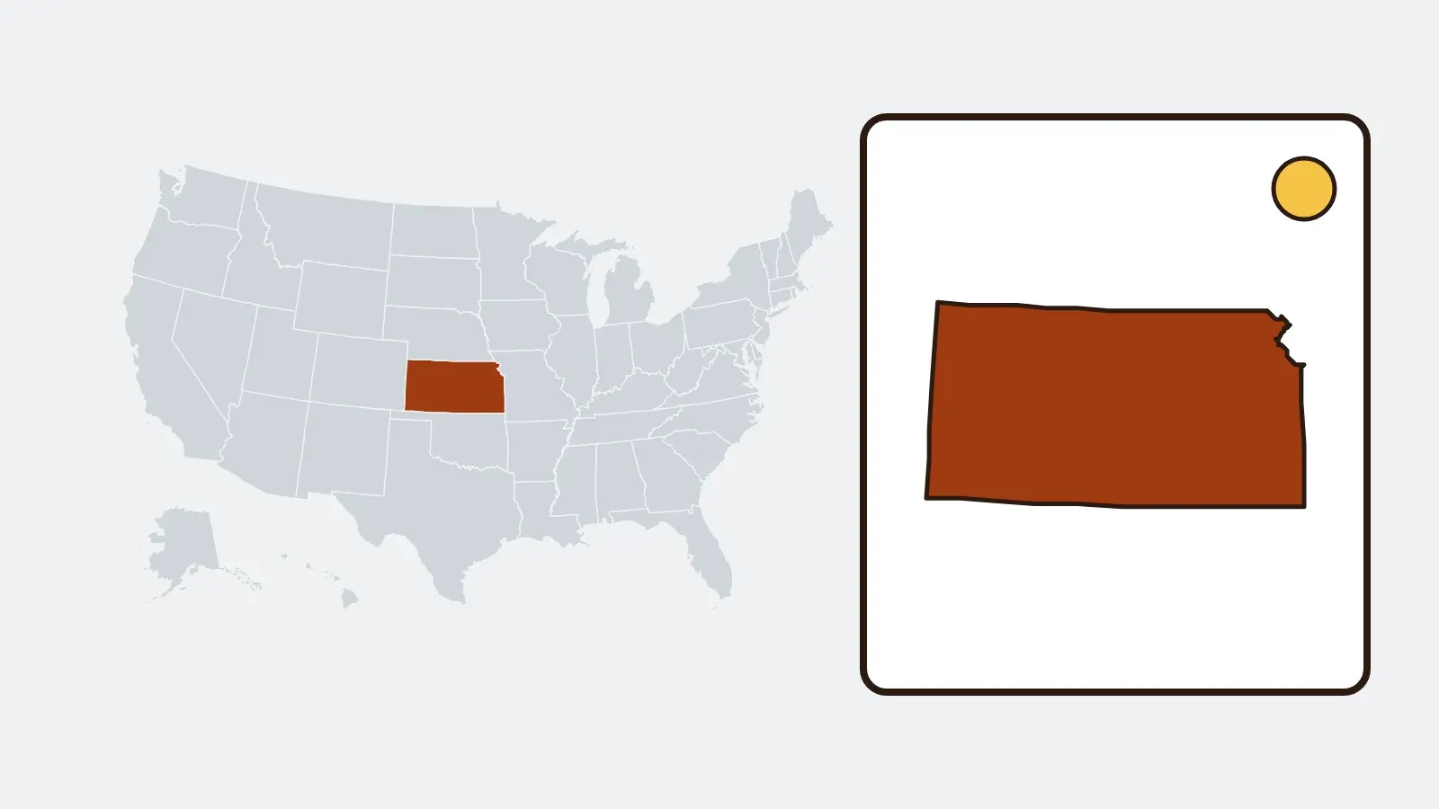 Map of the United States with Kansas highlighted