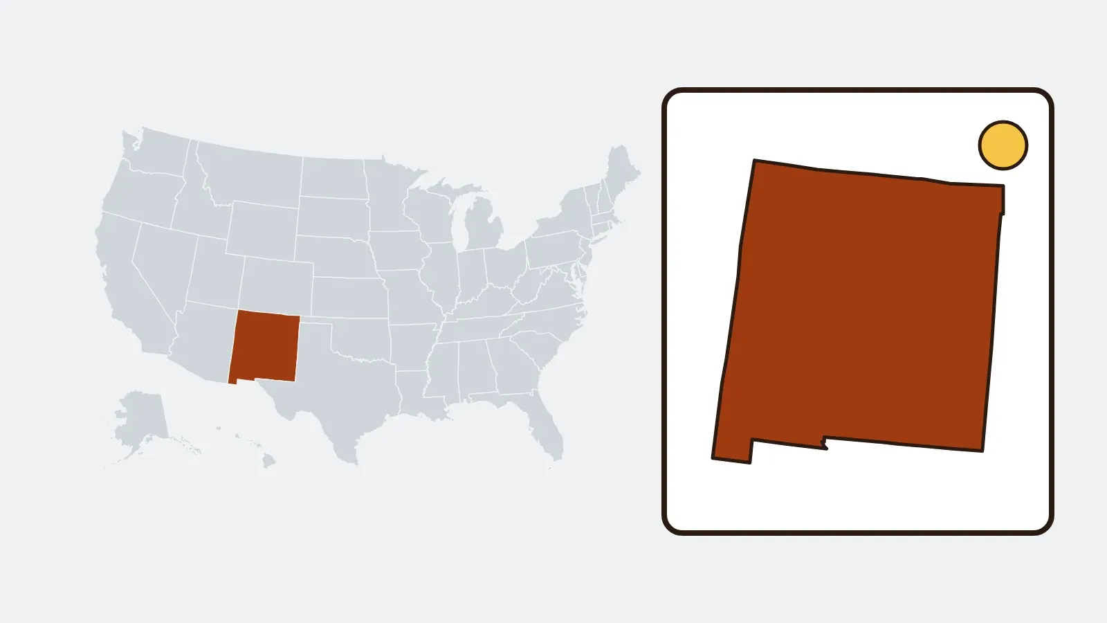 Map of the United States with New Mexico highlighted